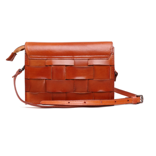 Vintage vegetable tanned leather shoulder bag